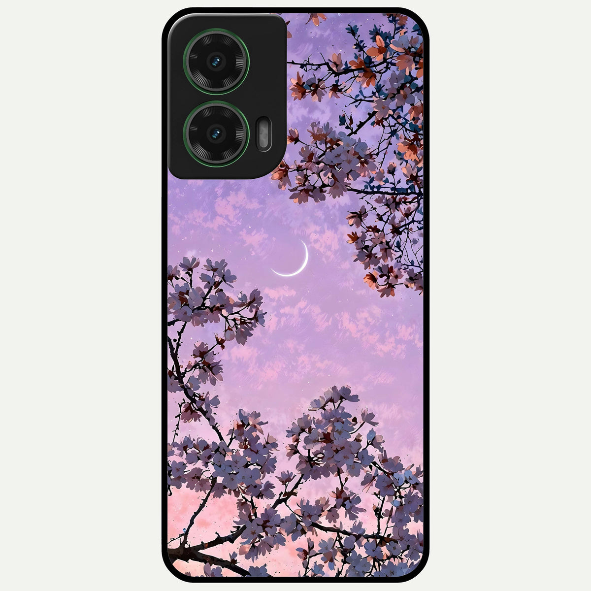  Purple Serenity Moon Glass Case For Moto G35 back cover – full design glossy printed glass finish