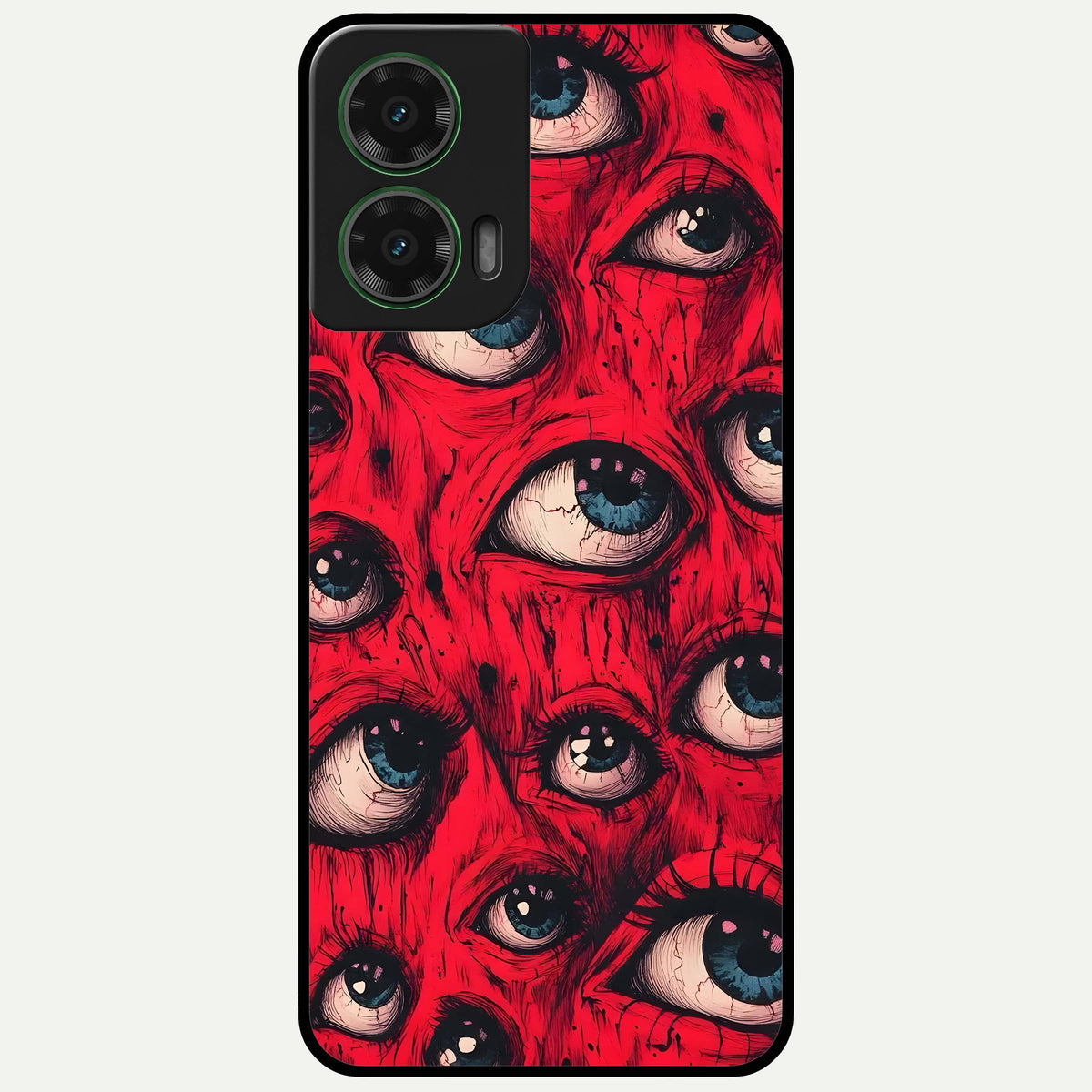  Red Eyes Pattern Glass Case For Moto G35 back cover – full design glossy printed glass finish
