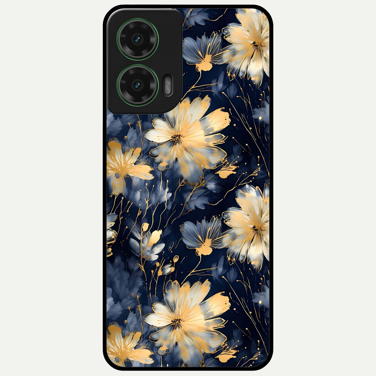  Royal Petal Dream Glass Case For Moto G35 back cover – full design glossy printed glass finish