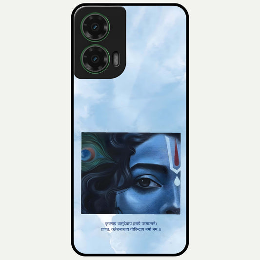  Spiritual Krishna Glass Case For Moto G35 back cover – full design glossy printed glass finish