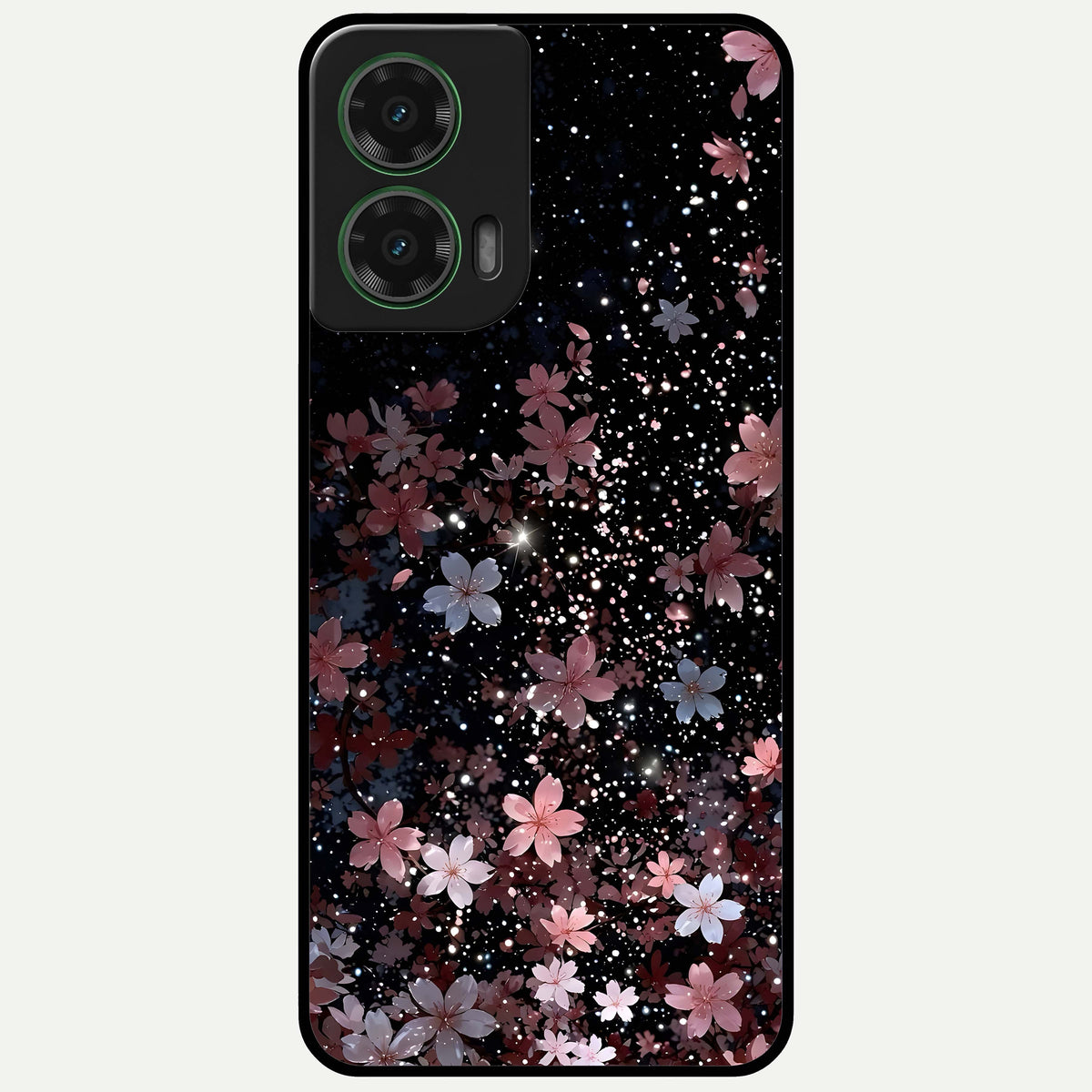  Starlit Flower Dreams Glass Case For Moto G35 back cover – full design glossy printed glass finish