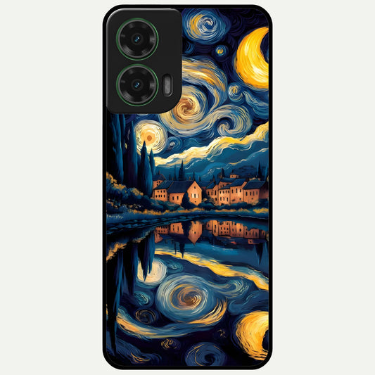  Starry Sky Serenity Glass Case For Moto G35 back cover – full design glossy printed glass finish