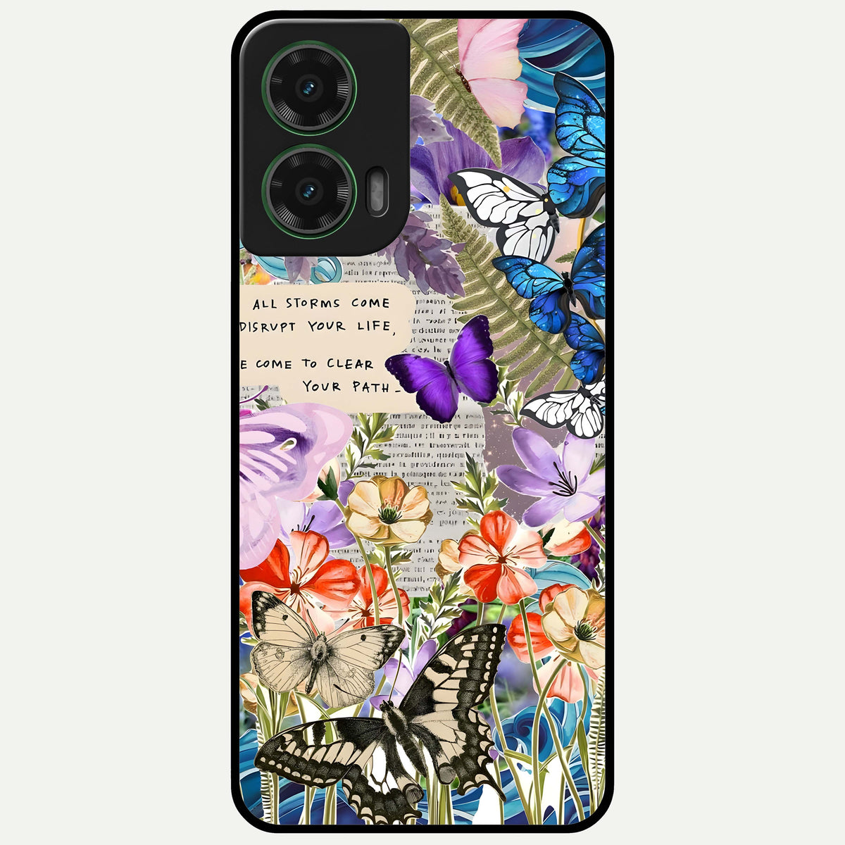  Storm Path Bloom Glass Case For Moto G35 back cover – full design glossy printed glass finish