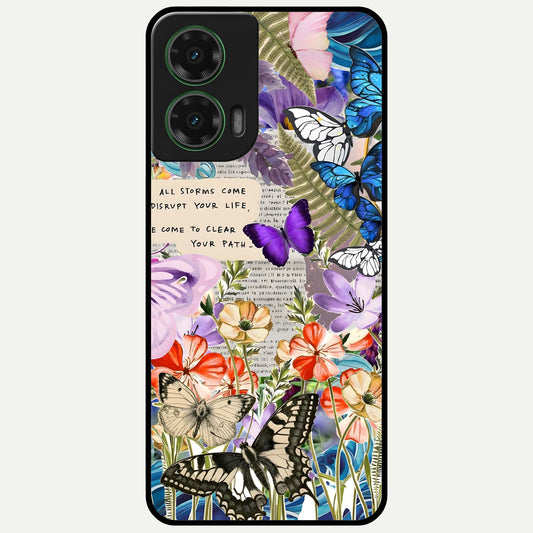  Storm Path Bloom Glass Case For Moto G35 back cover – full design glossy printed glass finish