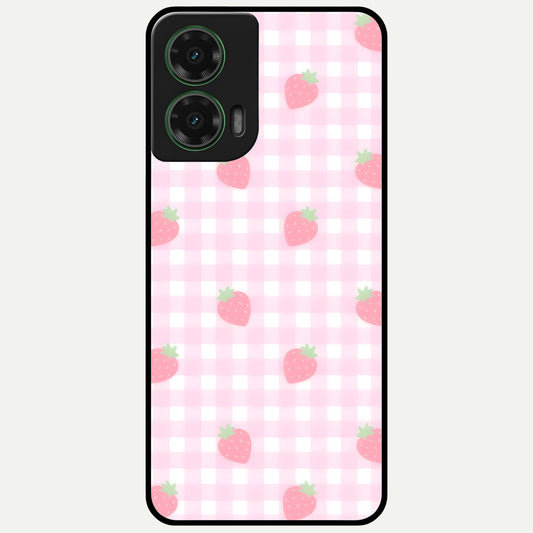  Strawberry Picnic Love Glass Case For Moto G35 back cover – full design glossy printed glass finish