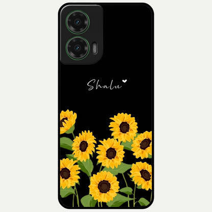  Sunflower Sky Bloom Glass Case For Moto G35 back cover – full design glossy printed glass finish