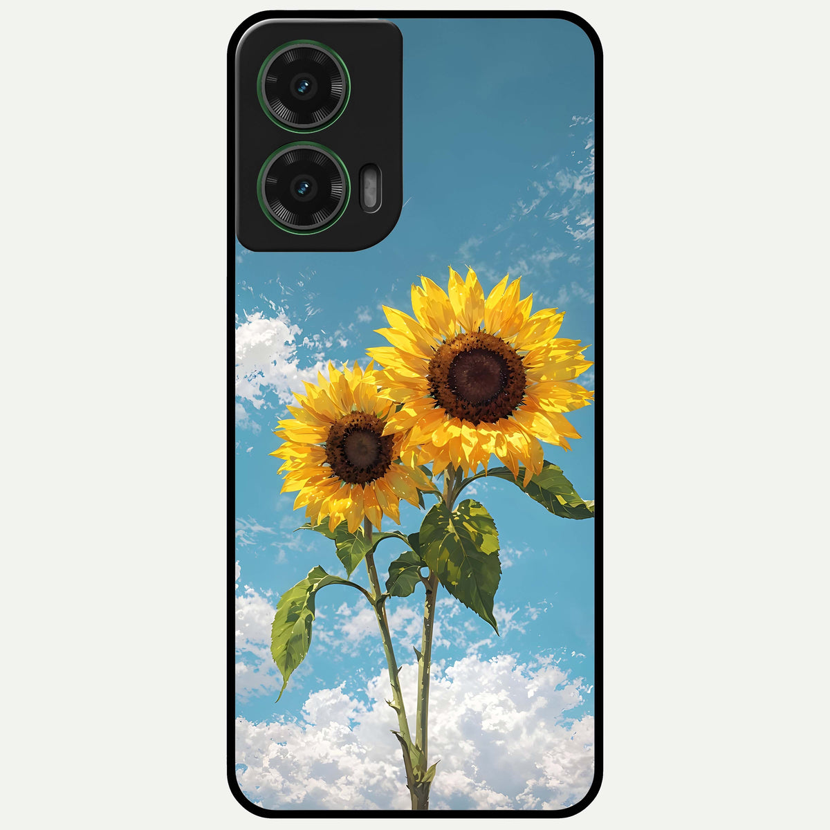  Sunlit Daisy Glow Glass Case For Moto G35 back cover – full design glossy printed glass finish