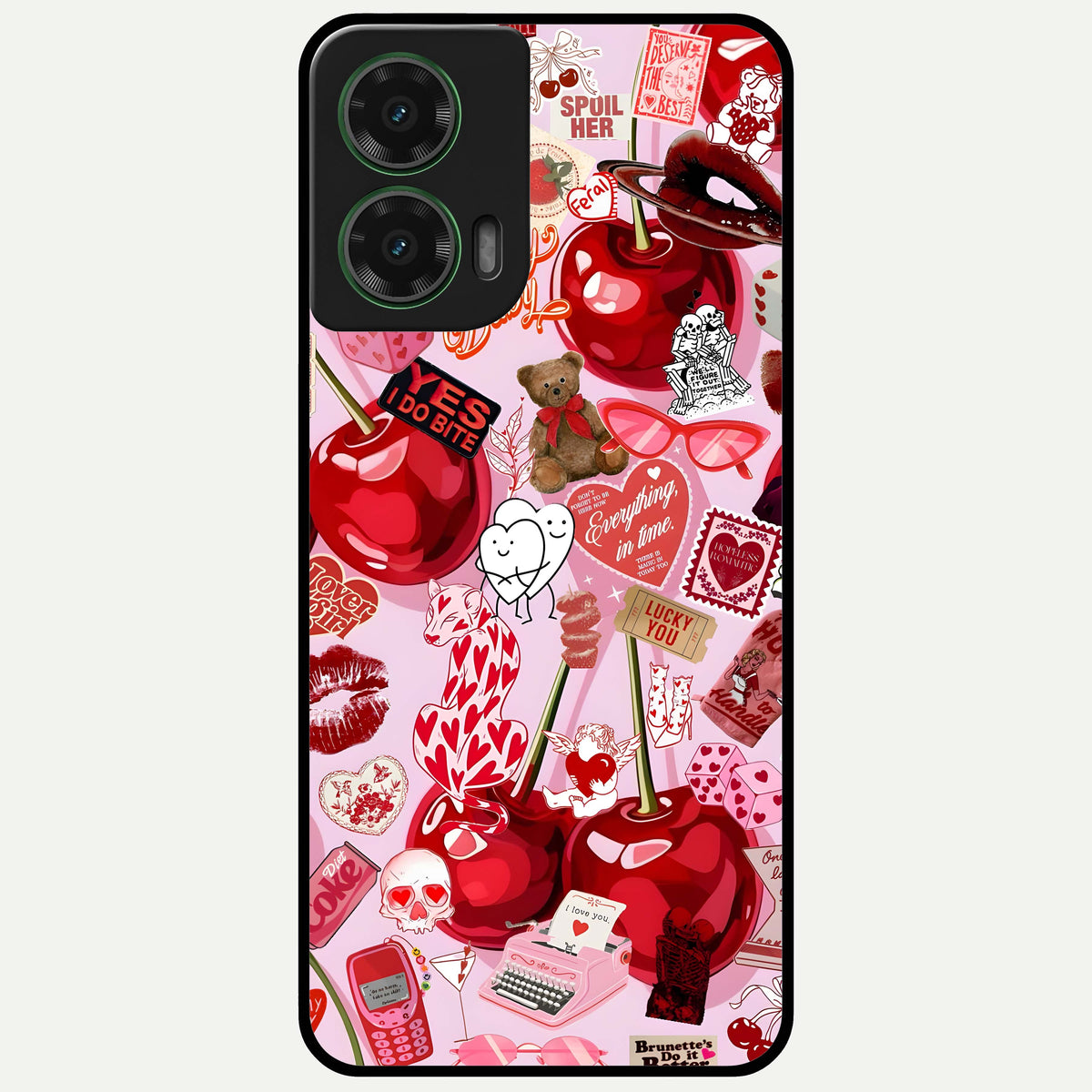 Sweet Cherry Chaos Glass Case For Moto G35 back cover – full design glossy printed glass finish
