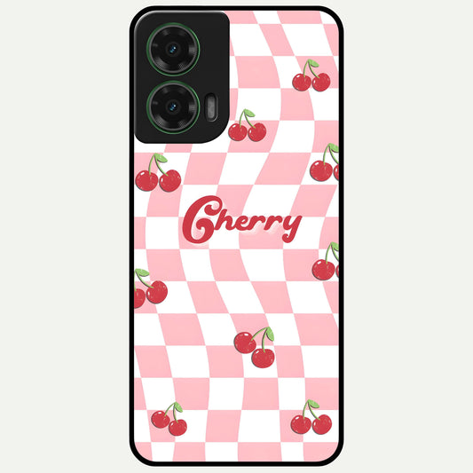  Sweet Cherry Vibes Glass Case For Moto G35 back cover – full design glossy printed glass finish