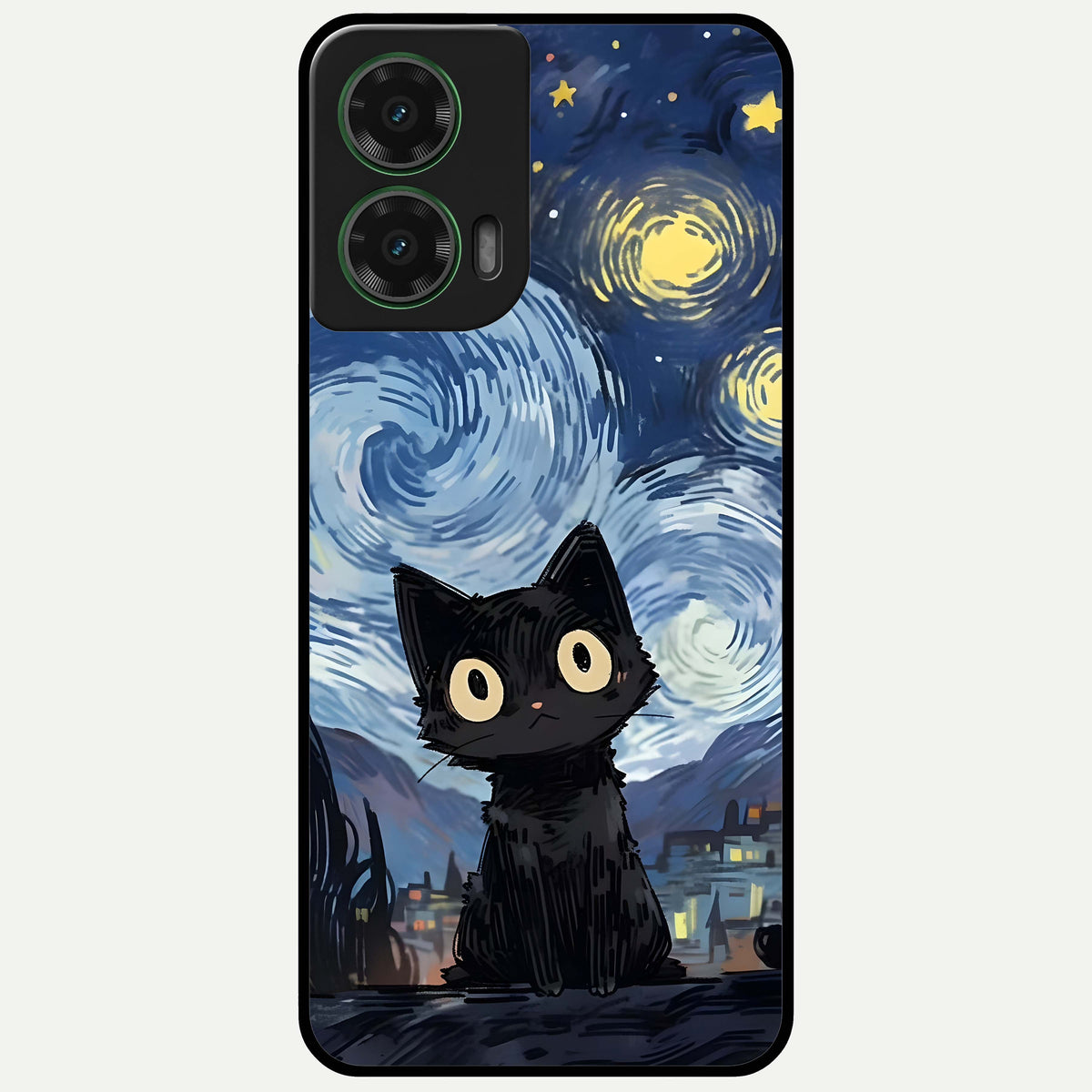  Van Gogh Cat Glass Case For Moto G35 back cover – full design glossy printed glass finish