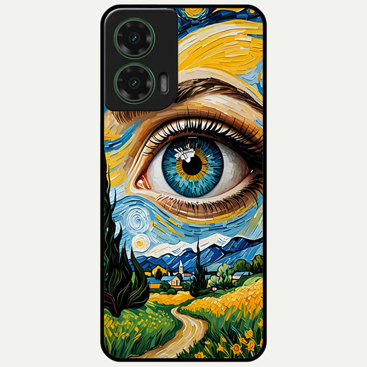  Van Gogh Eye Glass Case For Moto G35 back cover – full design glossy printed glass finish