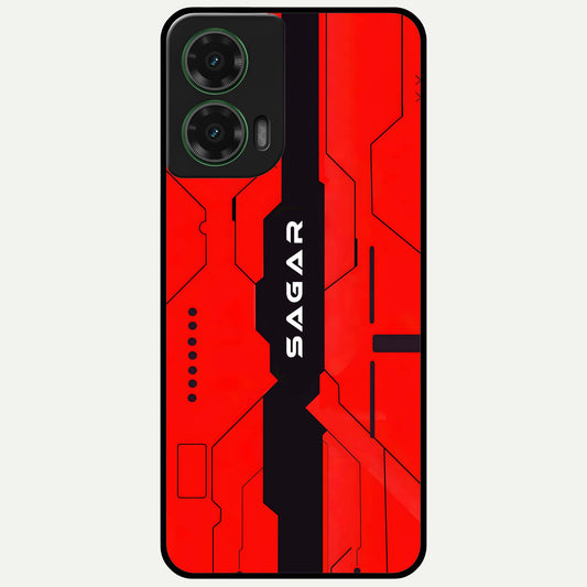  Voltage Rise CYBERPUNK Custom Name Glass Case For Moto G35 back cover – personalized glossy printed glass finish