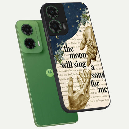  Aesthetic Divine phone case For Moto G35 showing premium glass back cover with detailed artwork