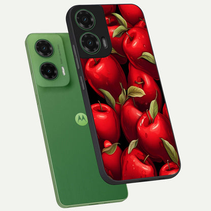  Apple Pattern phone case For Moto G35 showing premium glass back cover with detailed artwork