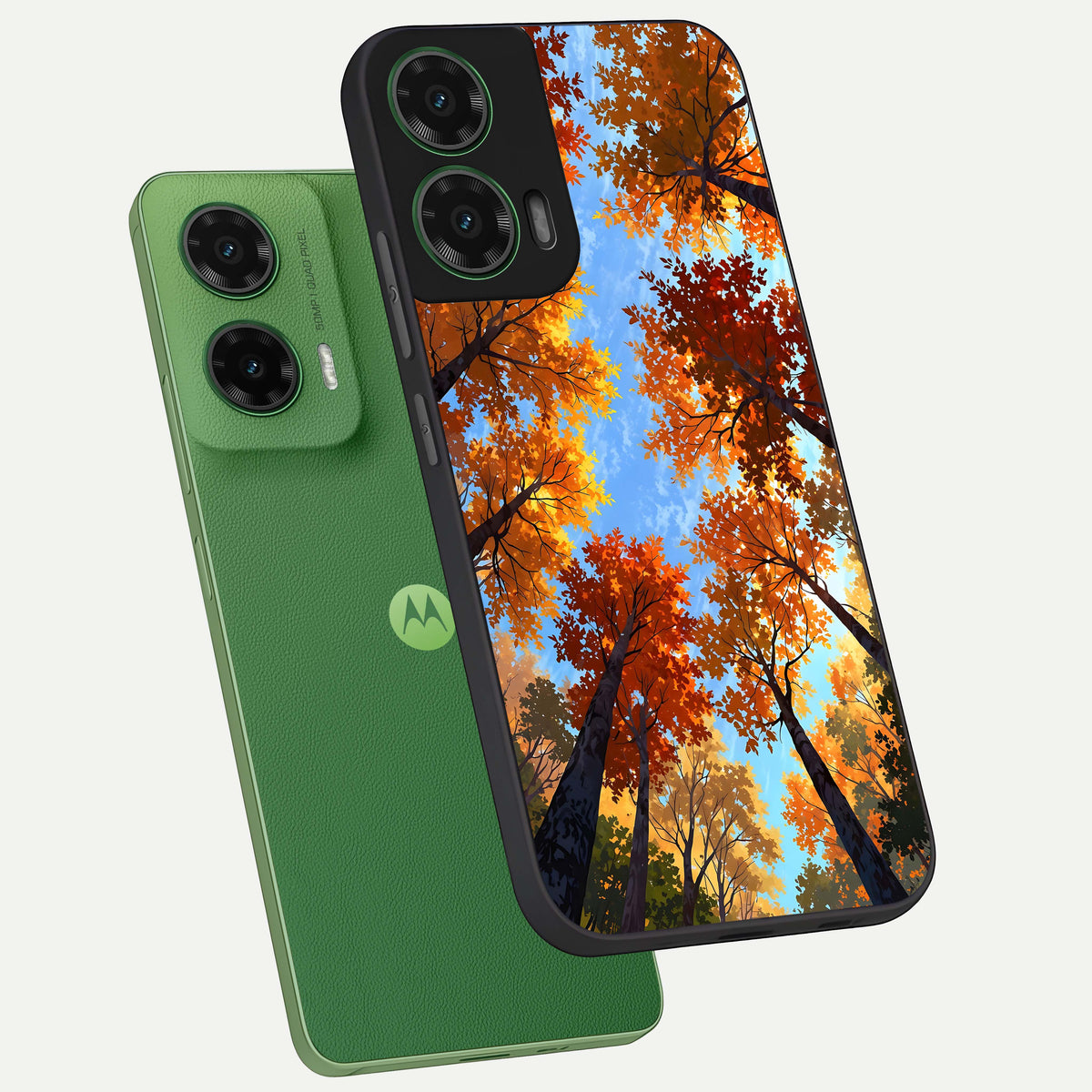  Autumn Sky Rise phone case For Moto G35 showing premium glass back cover with detailed artwork