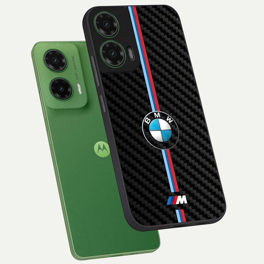  BMW Pattern phone case For Moto G35 showing premium glass back cover with detailed artwork