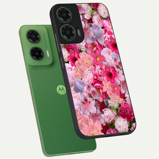  Bloom Crush Fantasy phone case For Moto G35 showing premium glass back cover with detailed artwork