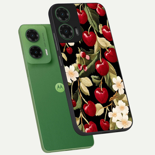  Blooming Spendor Bird phone case For Moto G35 showing premium glass back cover with detailed artwork