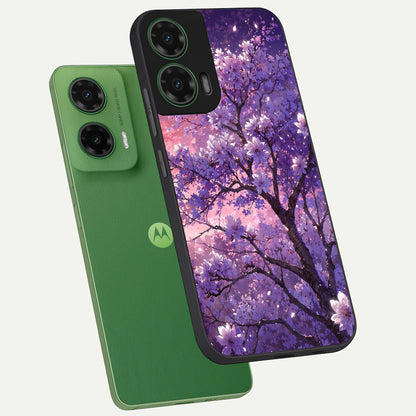  Blossom Tree phone case For Moto G35 showing premium glass back cover with detailed artwork