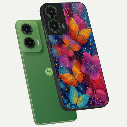  Butterfly Dream Mist phone case For Moto G35 showing premium glass back cover with detailed artwork
