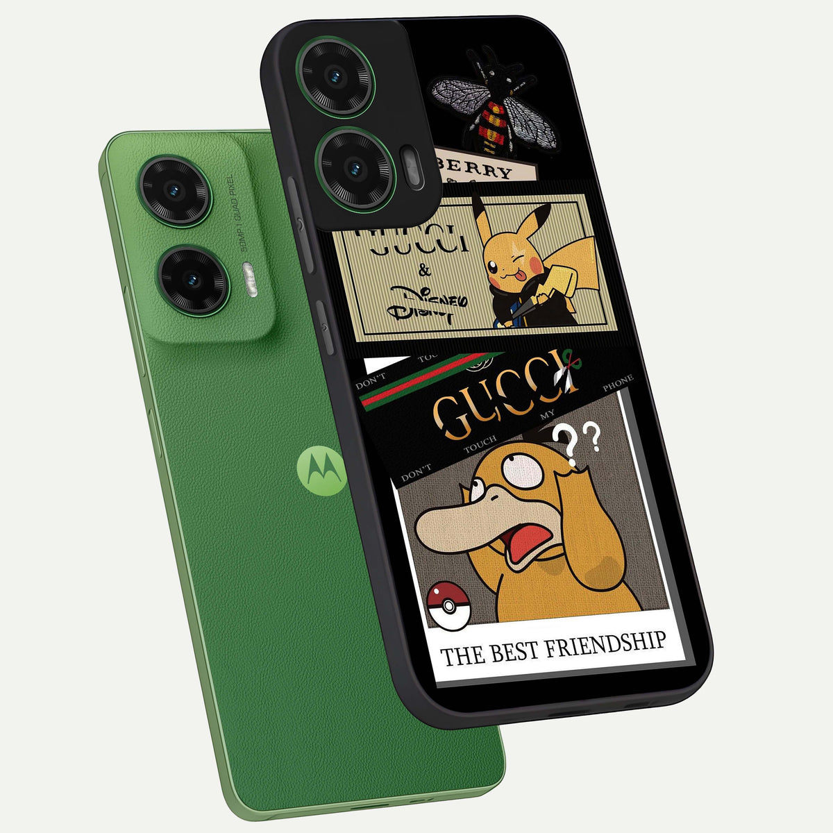  Cartoon Brand Play Mashup phone case For Moto G35 showing premium glass back cover with detailed artwork