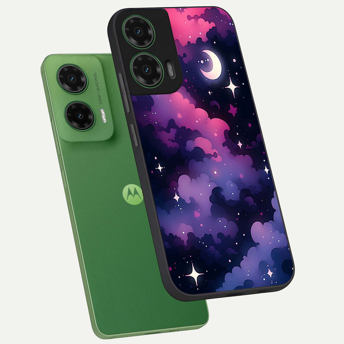 Celestial Moon Magic phone case For Moto G35 showing premium glass back cover with detailed artwork