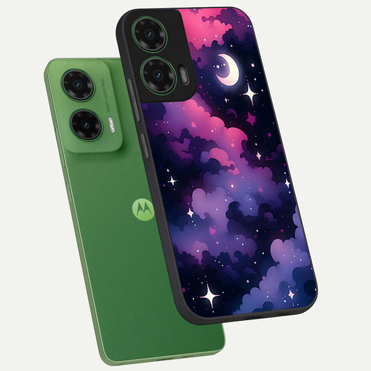  Celestial Moon Magic phone case For Moto G35 showing premium glass back cover with detailed artwork