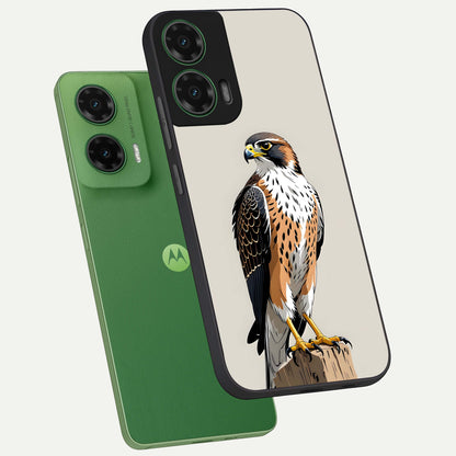  Clever Eagle phone case For Moto G35 showing premium glass back cover with detailed artwork
