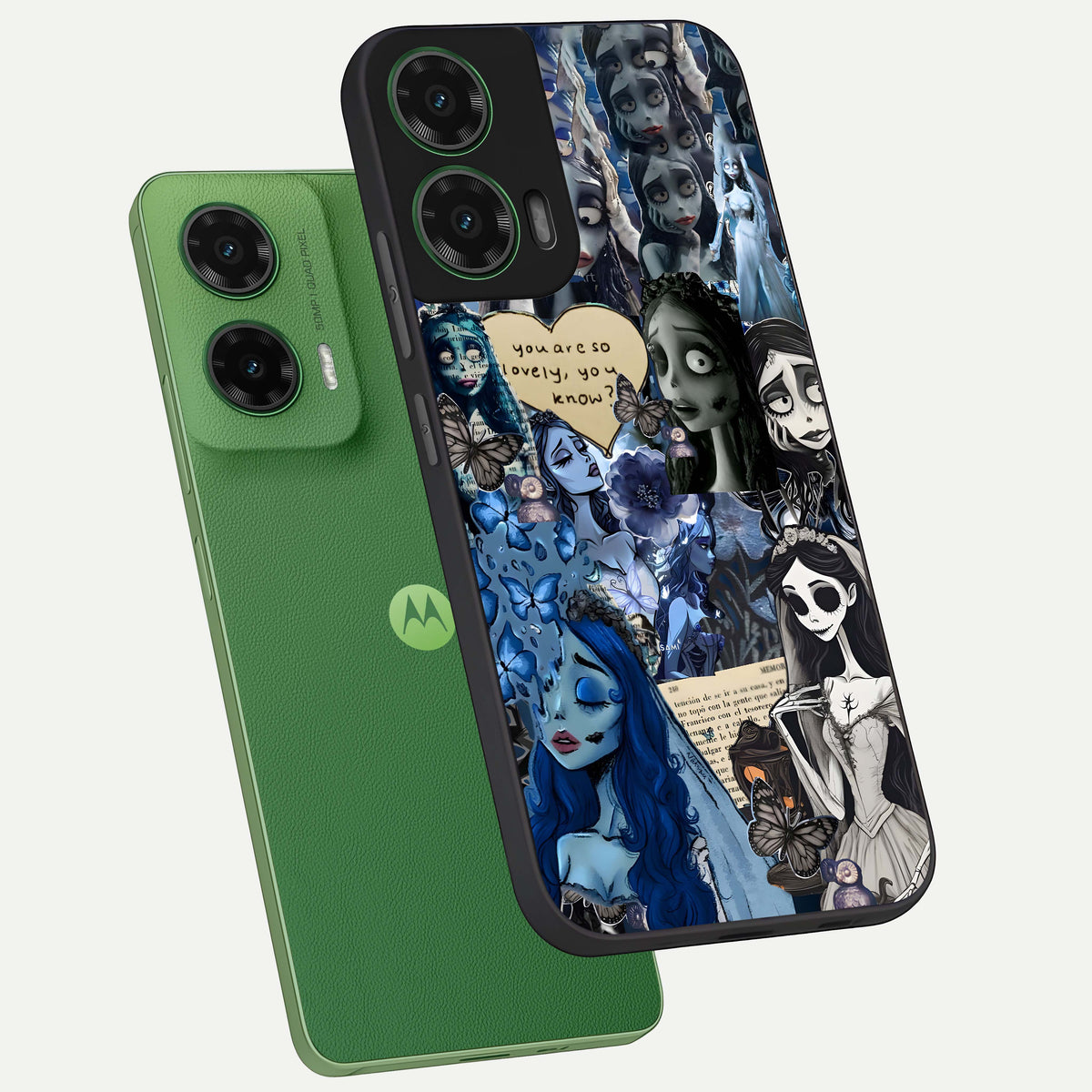  Corpse Bride Posters phone case For Moto G35 showing premium glass back cover with detailed artwork