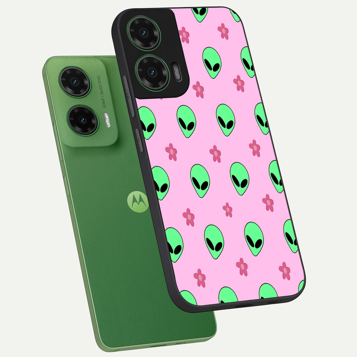  Cosmic Cute Crush phone case For Moto G35 showing premium glass back cover with detailed artwork