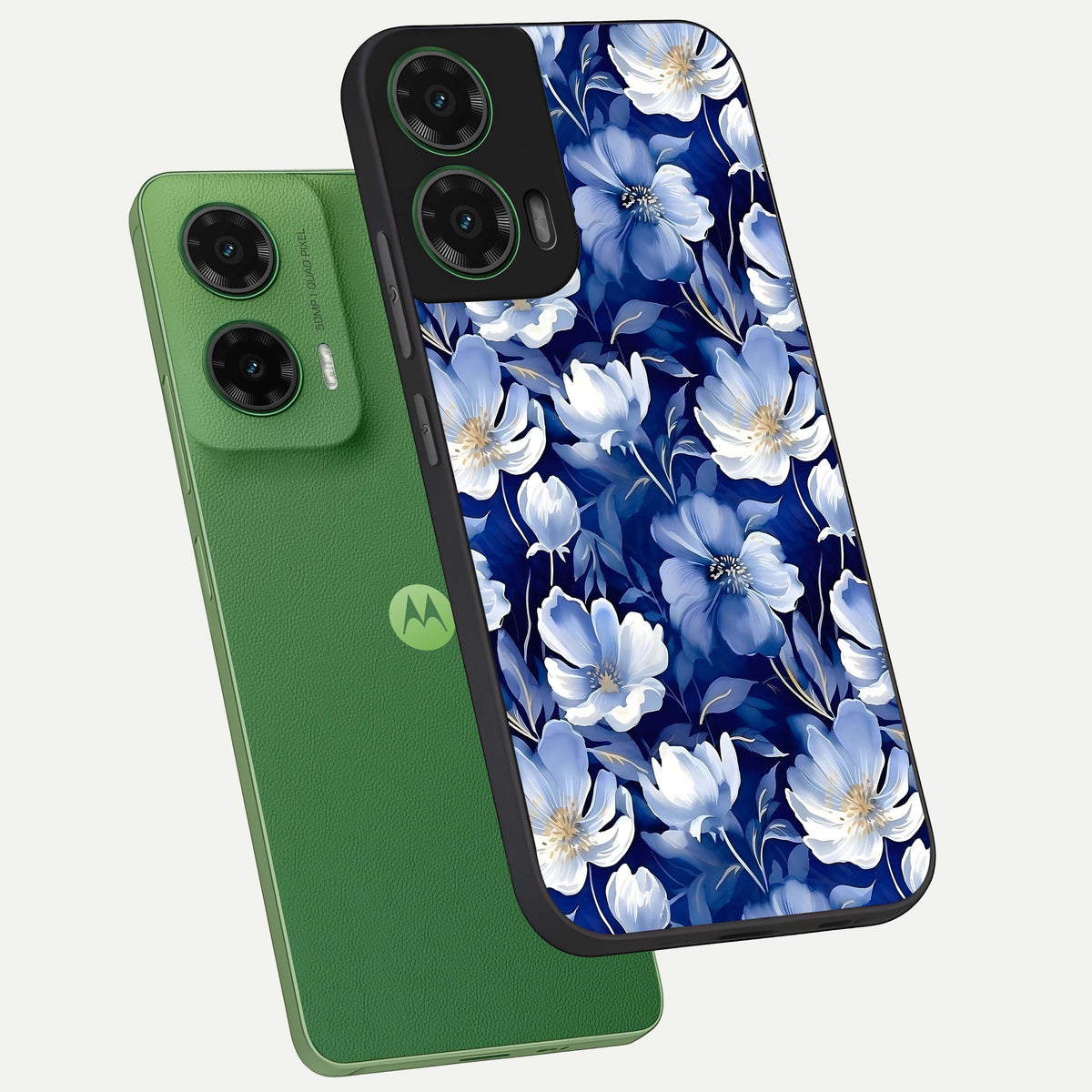  Cute Floral Patterns phone case For Moto G35 showing premium glass back cover with detailed artwork
