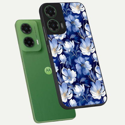  Cute Floral Patterns phone case For Moto G35 showing premium glass back cover with detailed artwork