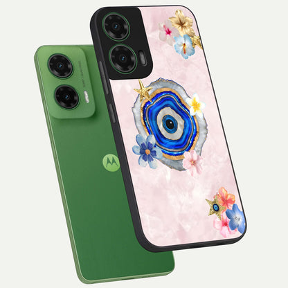  Divine Aura Bloom phone case For Moto G35 showing premium glass back cover with detailed artwork