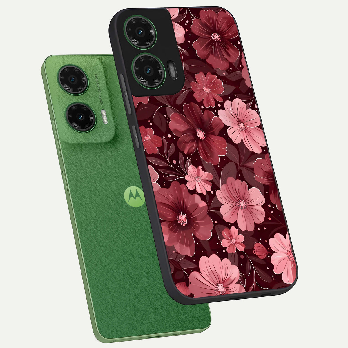  Flower Blush Bloom phone case For Moto G35 showing premium glass back cover with detailed artwork
