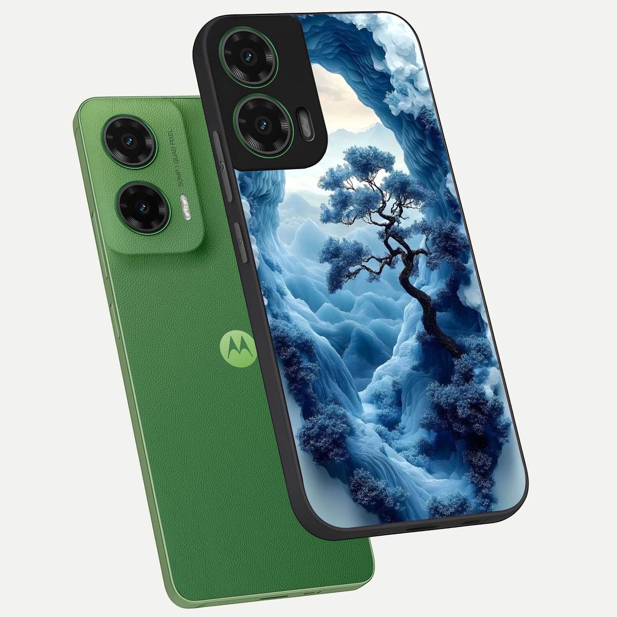  Frozen Serenity Gate phone case For Moto G35 showing premium glass back cover with detailed artwork