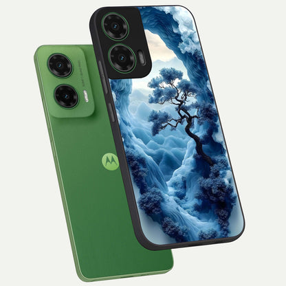  Frozen Serenity Gate phone case For Moto G35 showing premium glass back cover with detailed artwork
