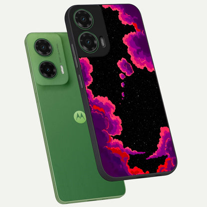  Galaxy Dream Frame phone case For Moto G35 showing premium glass back cover with detailed artwork