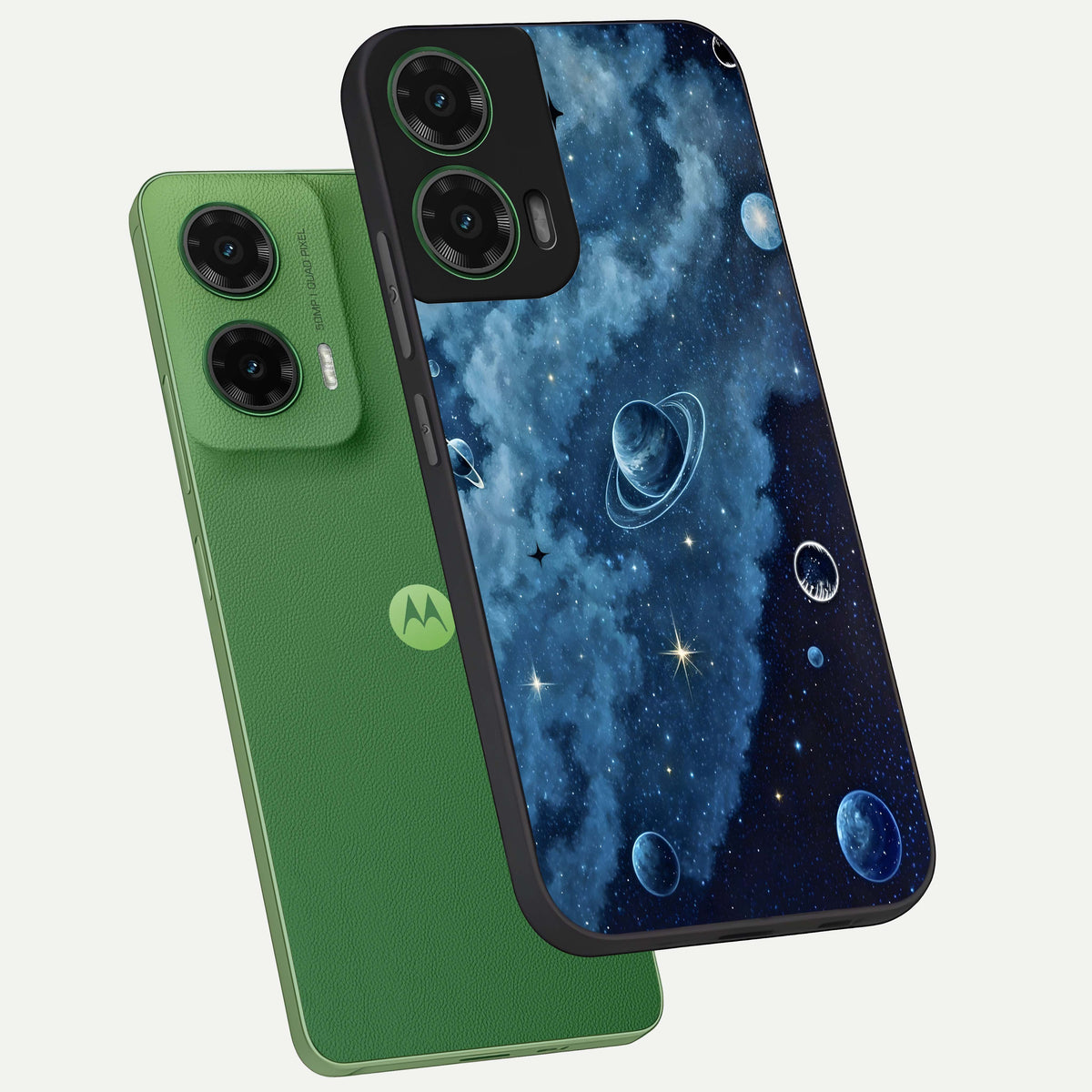 Galaxy Dream Space phone case For Moto G35 showing premium glass back cover with detailed artwork