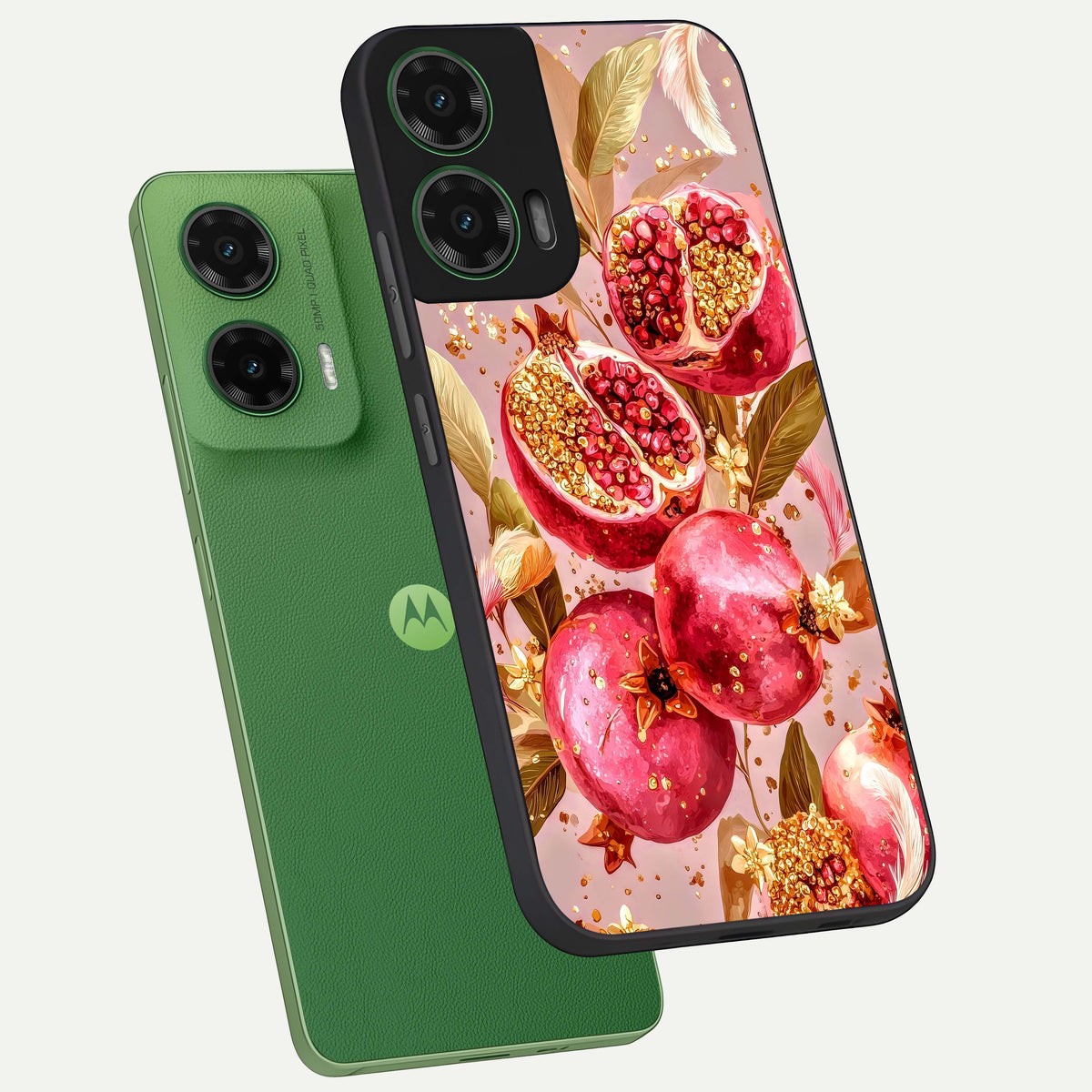  Golden Bloom Glow phone case For Moto G35 showing premium glass back cover with detailed artwork