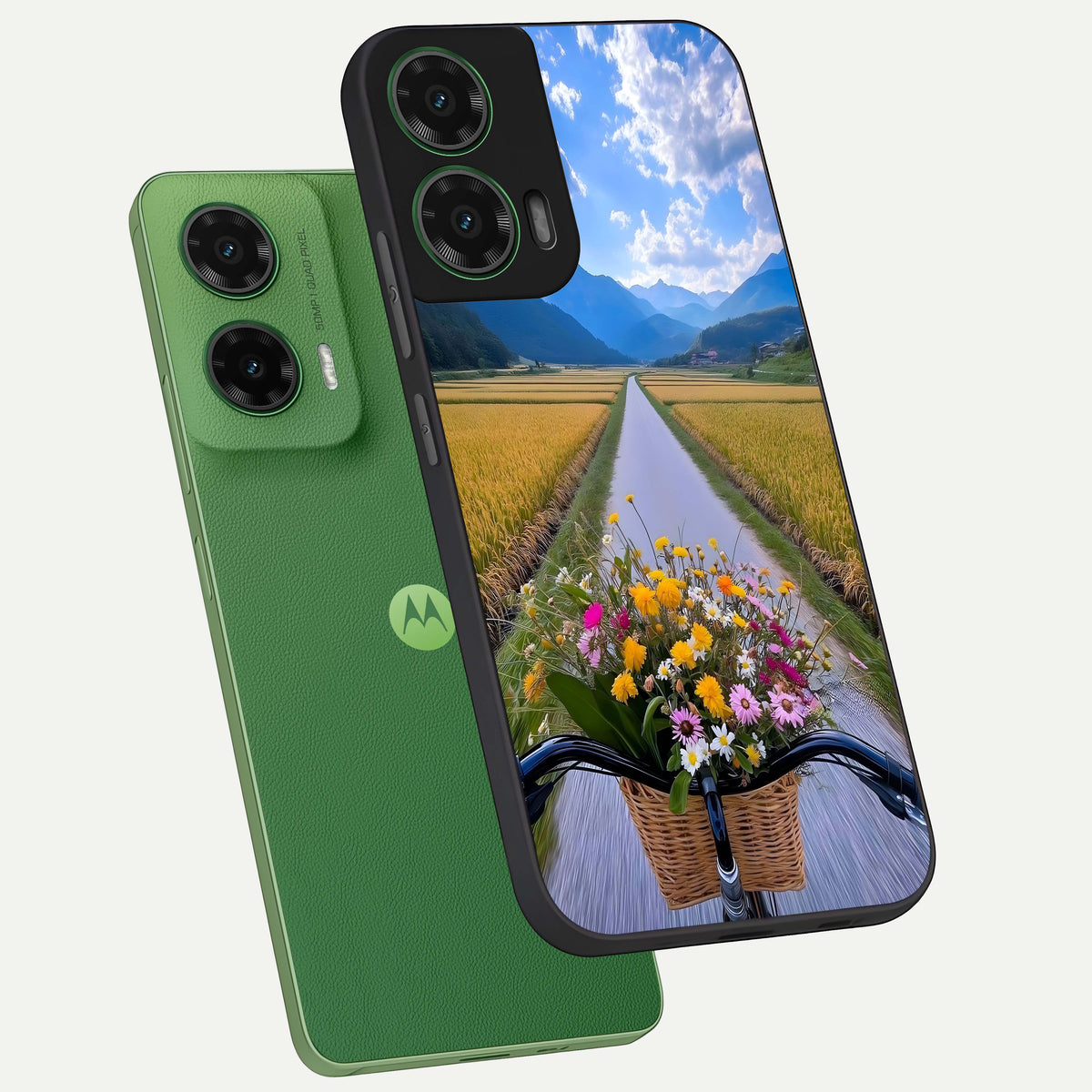  Golden Field Journey phone case For Moto G35 showing premium glass back cover with detailed artwork