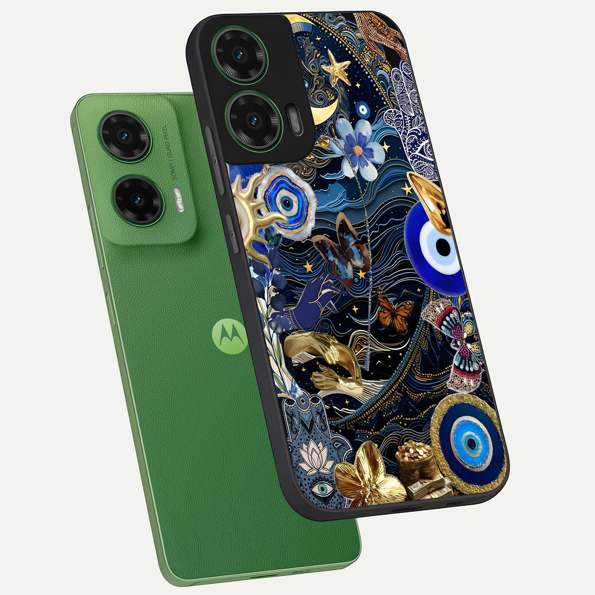  Golden Moon Magic phone case For Moto G35 showing premium glass back cover with detailed artwork