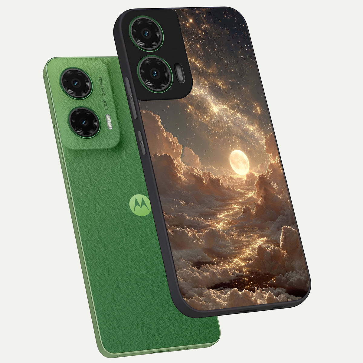  Golden Sky Dream phone case For Moto G35 showing premium glass back cover with detailed artwork
