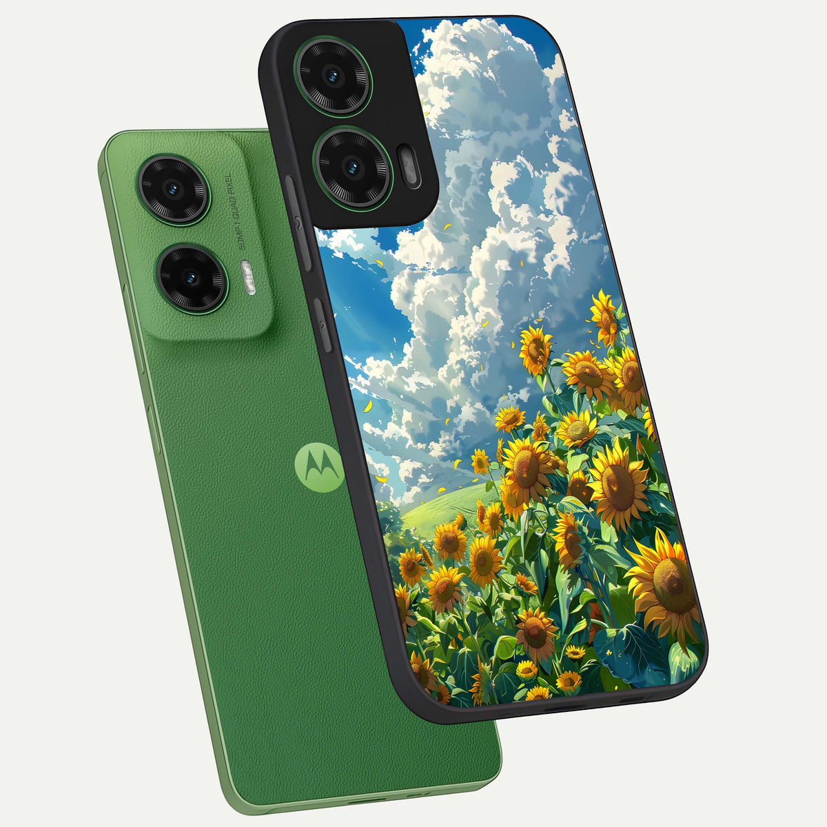  Golden Sun Glory phone case For Moto G35 showing premium glass back cover with detailed artwork