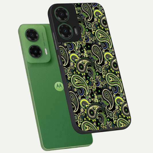  Green Lemon phone case For Moto G35 showing premium glass back cover with detailed artwork
