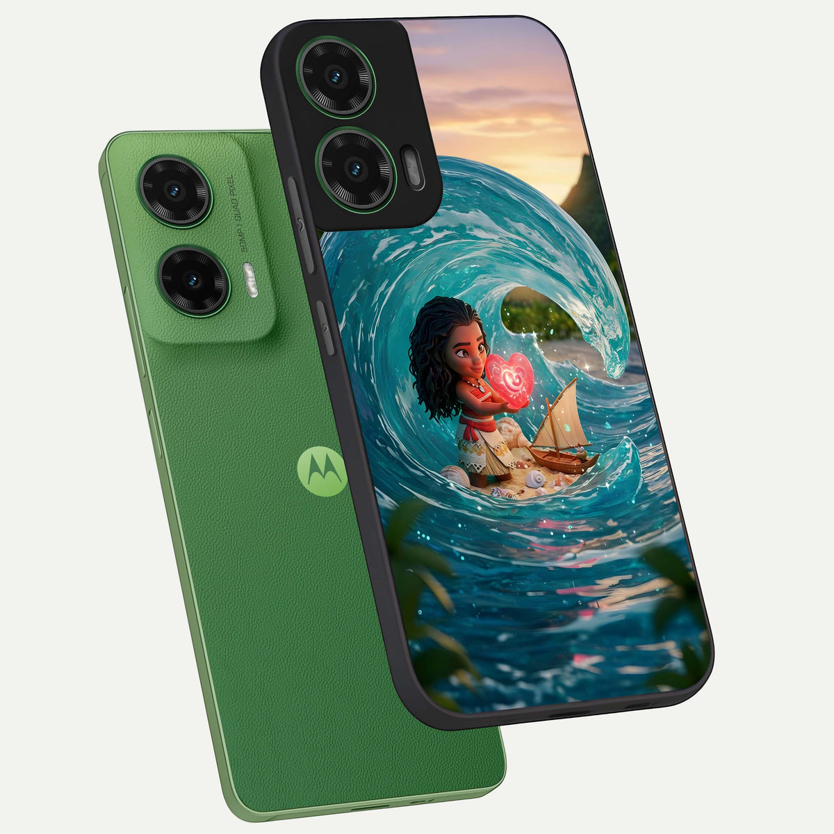  Heart of Ocean phone case For Moto G35 showing premium glass back cover with detailed artwork