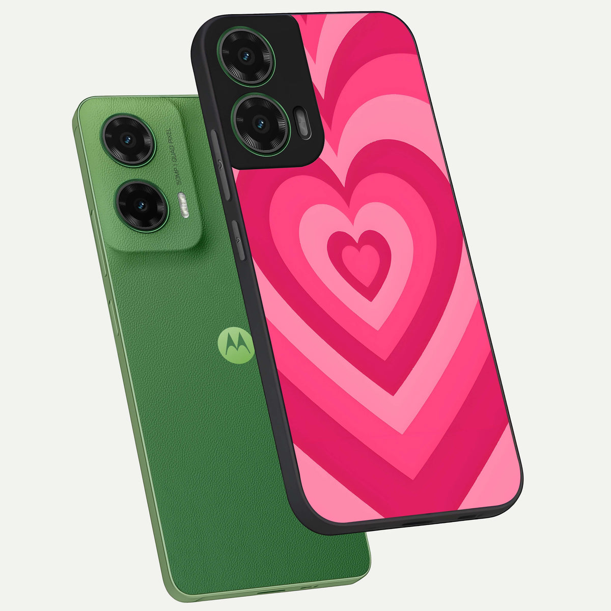  Layered Love Hearts phone case For Moto G35 showing premium glass back cover with detailed artwork