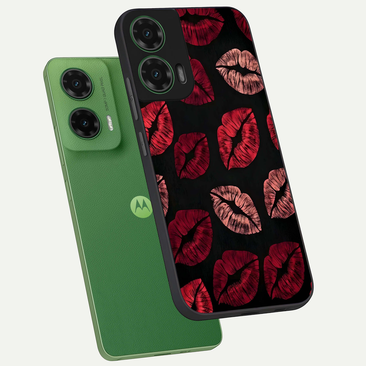  Midnight Kiss Love phone case For Moto G35 showing premium glass back cover with detailed artwork