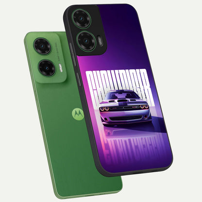  Midnight Muscle Ride phone case For Moto G35 showing premium glass back cover with detailed artwork