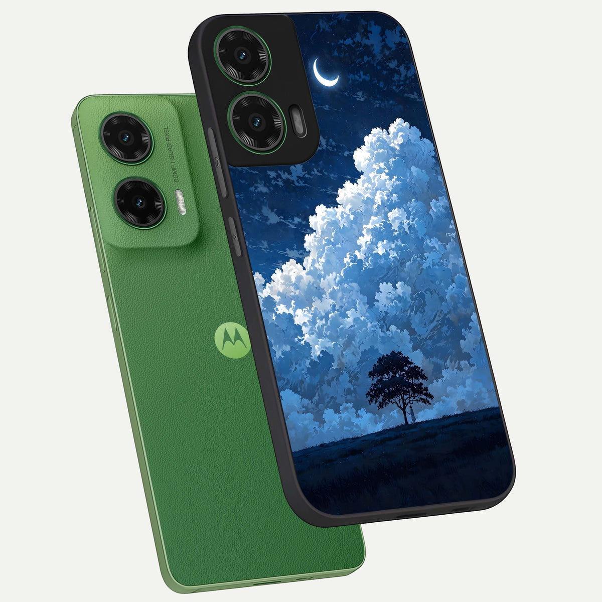  Midnight Sky Serenity phone case For Moto G35 showing premium glass back cover with detailed artwork