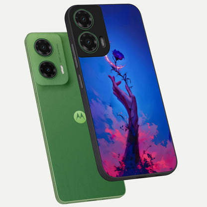  Mystic Hand phone case For Moto G35 showing premium glass back cover with detailed artwork